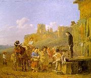Karel Dujardin A Party of Charlatans in an Italian Landscape oil painting